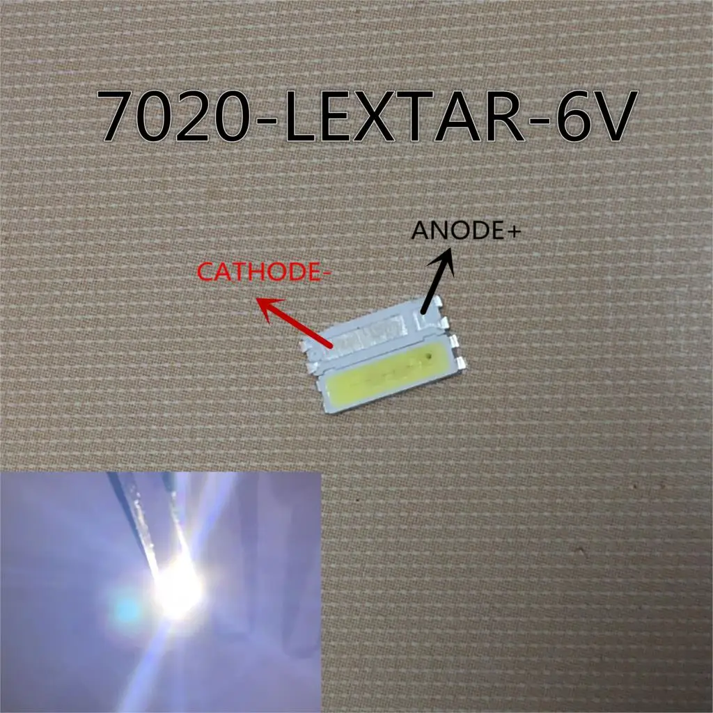 XIASONGXIN LIGHT 200pcs Lextar LED Backlight 0.5W 7020 6V Cool white 40LM LCD for TV Application | Лампы и освещение
