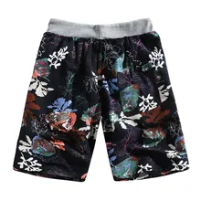 Новые летние популярные мужские пляжные шорты быстросохнущие пляжные шорты с принтом кокосового дерева в этническом стиле, свободные льняные пляжные шорты 4,6