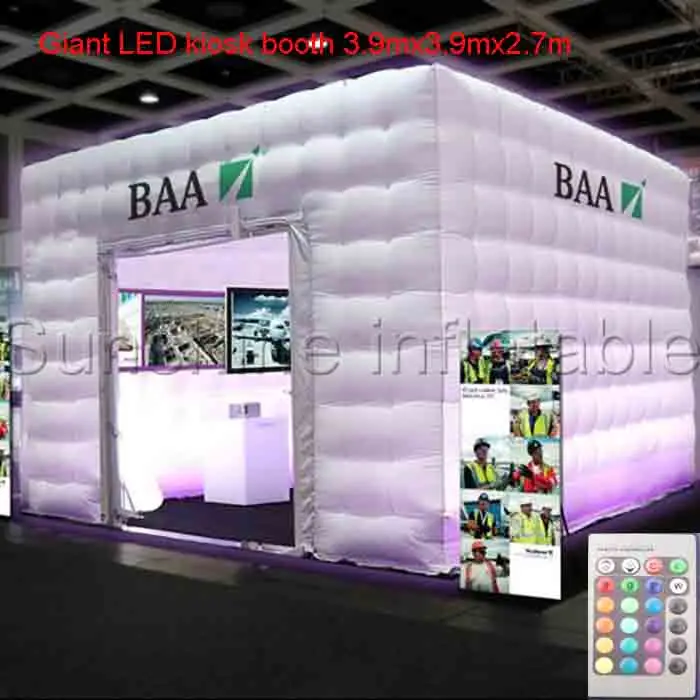 

Custom 13ft Giant Inflatable Kiosk , Inflatable Square Tents , Inflatable Photo Booth With RGB LED Light