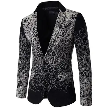 

new fashion Slim fit suit jacket plus size M 5XL pocket single single button coat autumn Behind the slits blazer