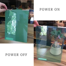 150 мм x 150 мм зеленый образец электрическая самоклеящаяся PDLC пленка Smart на стекло Окно Дверь тонированная смарт-пленка