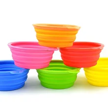 1 шт. переноска для животных складная чаша подачи воды блюдо для домашних животных продукт Портативный Силиконовый складной собака путешествия чаши 15