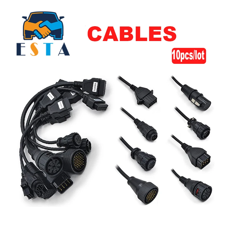 

10pcs/Lot Best Quality 8 Cables Car OBD2 Diagnostic Cables Truck Cables 8 Set Cables DHL Free Ship