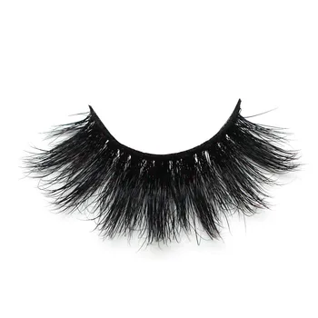 

High quality 5D real mink 25mm lashes luxury mink strip custom packaging paper box handmade mink false eyelashes for makeup