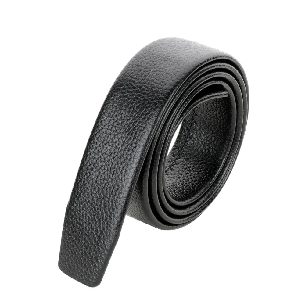 

OKDEALS Men's Leather Strap Belt Without Buckle Luxury Automatic Ribbon Waist Black Fashion