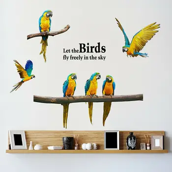 

Removable Flying Parrot Macaw Wall Sticker Birds Animal Decal Art Home Decoration Room Decor Hot