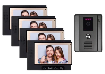 

Home security intercom system 7" video door phone LCD Monitor kit 4pcs offer 1x700 TVL Night Version Camera free video doorbell