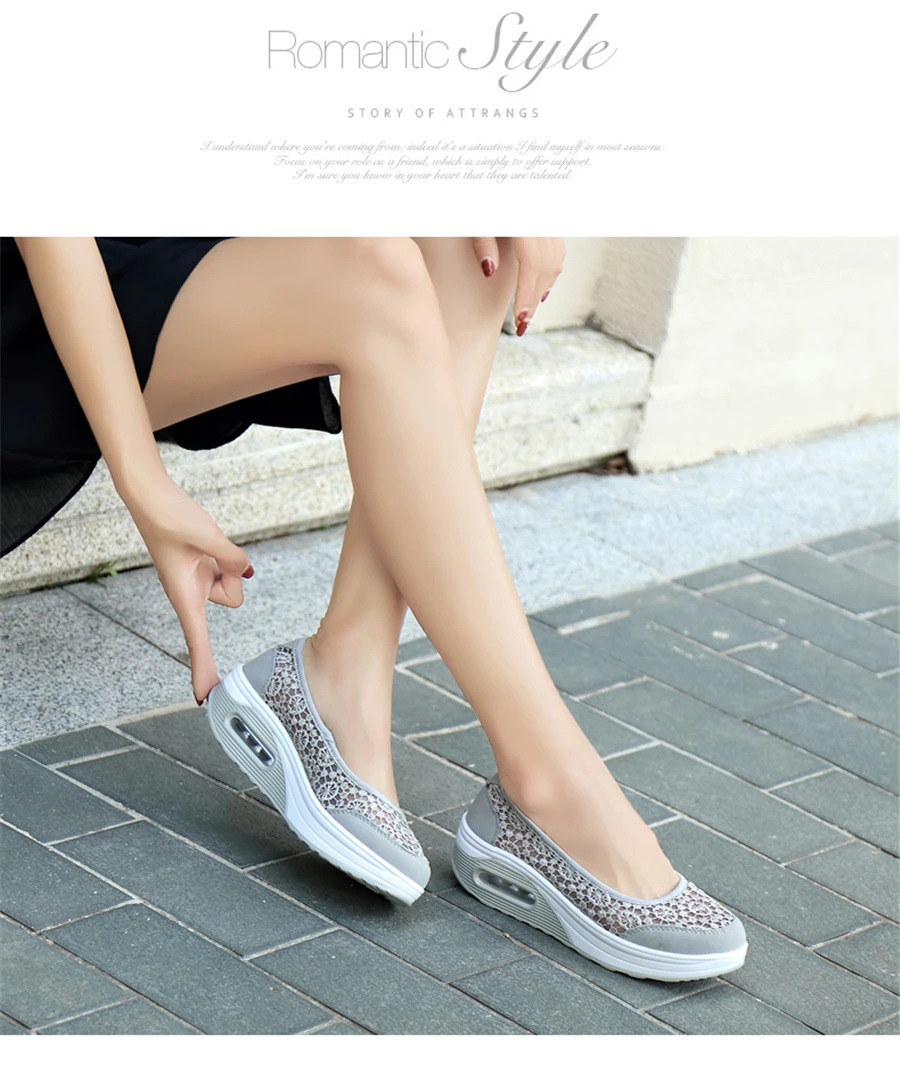 STQ/ Летняя женская обувь на плоской платформе; женские дышащие повседневные кроссовки; обувь без шнуровки; обувь на платформе для любителей ходьбы для женщин; 1618
