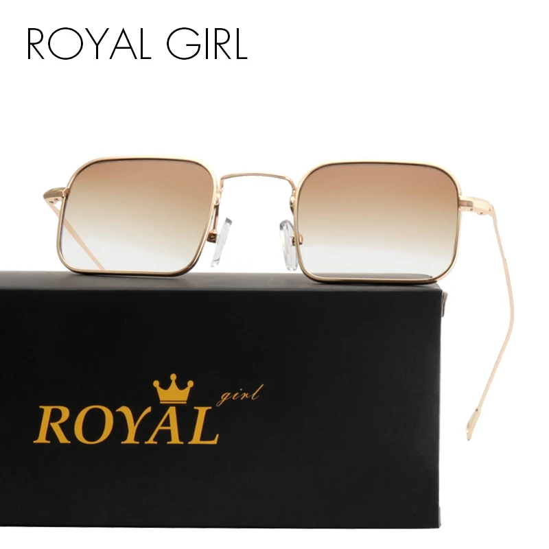 ROYAL GIRL 2017 Rectangle Sunglasses Women Brand Designer Female Ultra