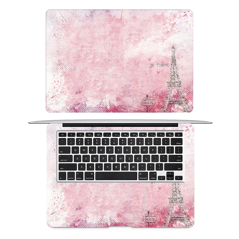 Розовая наклейка Сакура Париж для ноутбука Macbook deckle Pro Air retina 1" 12" 1" 15" Mac hp Surface Book защитная пленка - Цвет: AC side