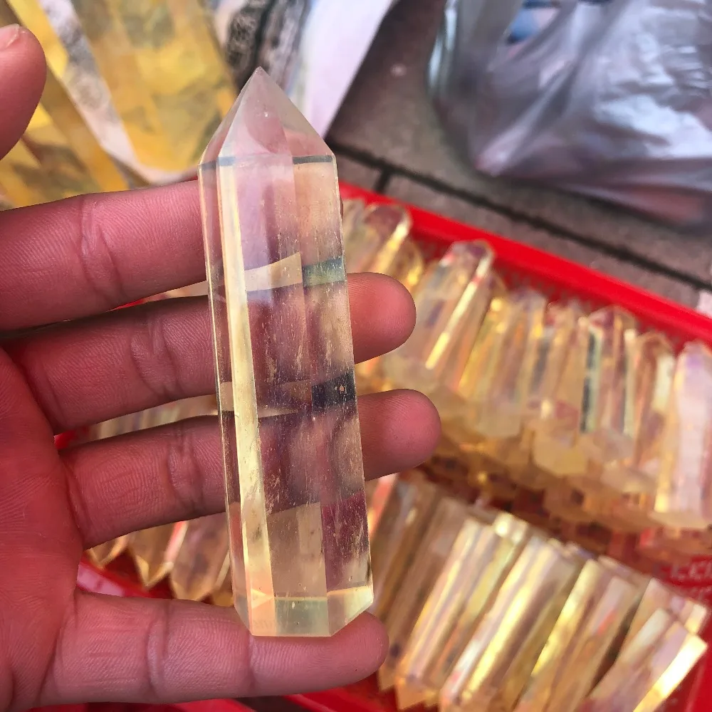 

Quartz crystal obelisk high temperature curing yellow smelting