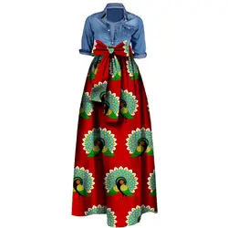 2018 летние для женщин; Большие размеры Длинные юбки для Для женщин африканского Дашики одежда для Для женщин Базен riche воск Femme юбка одежда wy106