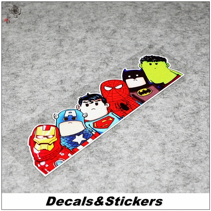 

NO.L264 Funny Cute Super Heros DC Marvel 3M Reflective Modified Stickers Car Glass Waterproof Decals Racing Motorcycle