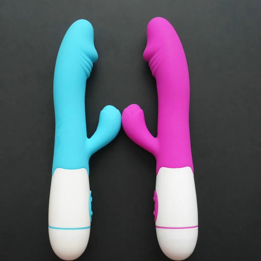 30 Частотный силиконовый G Spot Водонепроницаемый AV двойной вибрации фиолетовый