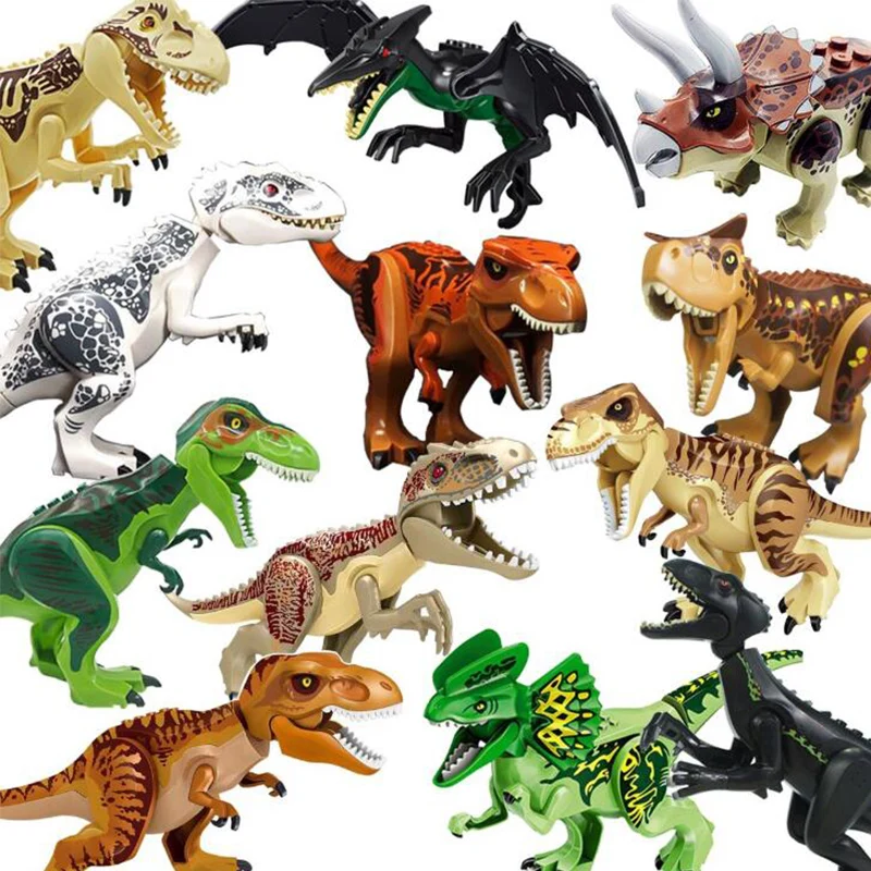 

Jurassic Dinosaurs World 2 Dinosaur Figures Indominus rex Tyrannosaurs Rex Building Blocks Compatible With Dinosaur Toys