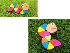 

Wooden Toys Kids Crocodile Insert Animals Puzzle Toys Baby Children Fingers Flexible Training Science Twisting Worm