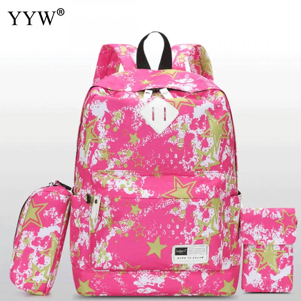 

3 Pcs/Set Female Backpack Set Oxford Bags for Women 2018 Clutch Bag with Purse Large Capacity School Backpack for Children