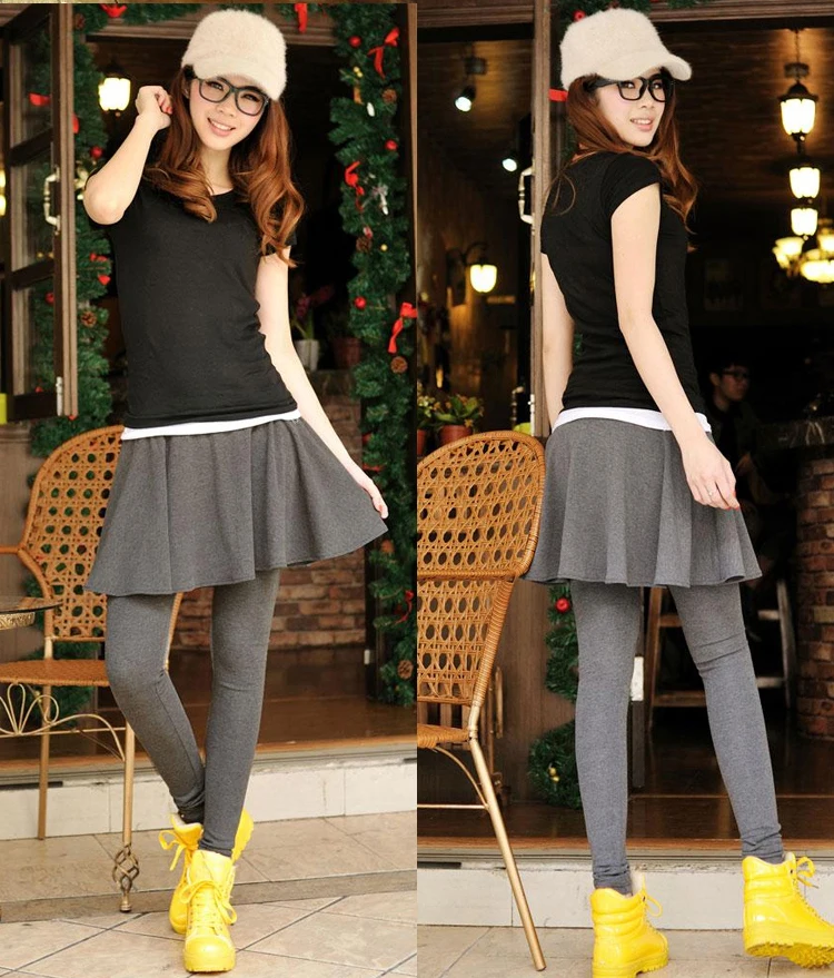 Fashion Leggings With Mini Skirts faux 