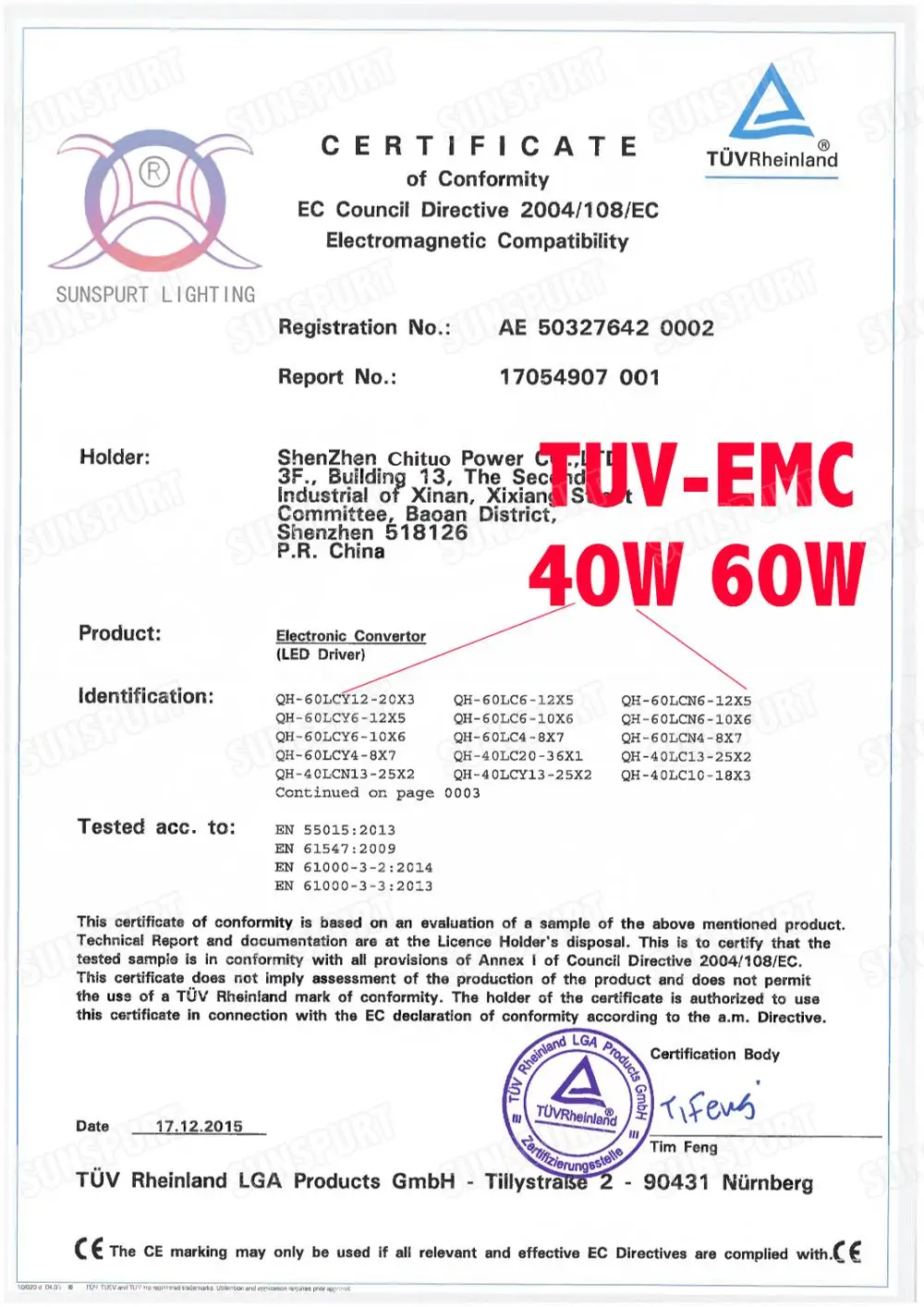 lc60w40w TUV-EMC Cert01