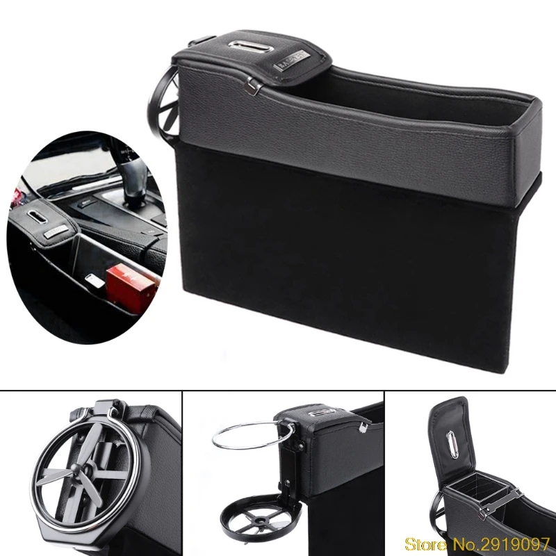 

2018 New Coin Console Leather Car Organizer Driver's Seat Gap Wedge Storage Side Pocket Drop Shipping Support