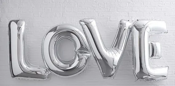 Love Letter Balloons 40 Inch Giant Jumbo Balloons Gold Silver Aluminium Foil Ballon For Wedding Engagement Valentine's Day Decor