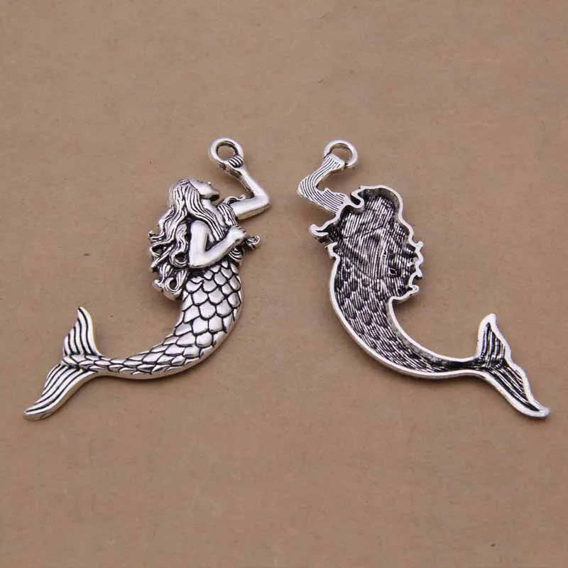 Daisies 30pcs Metal Vintage Beautiful Mermaid Charms Jewelry Handmade