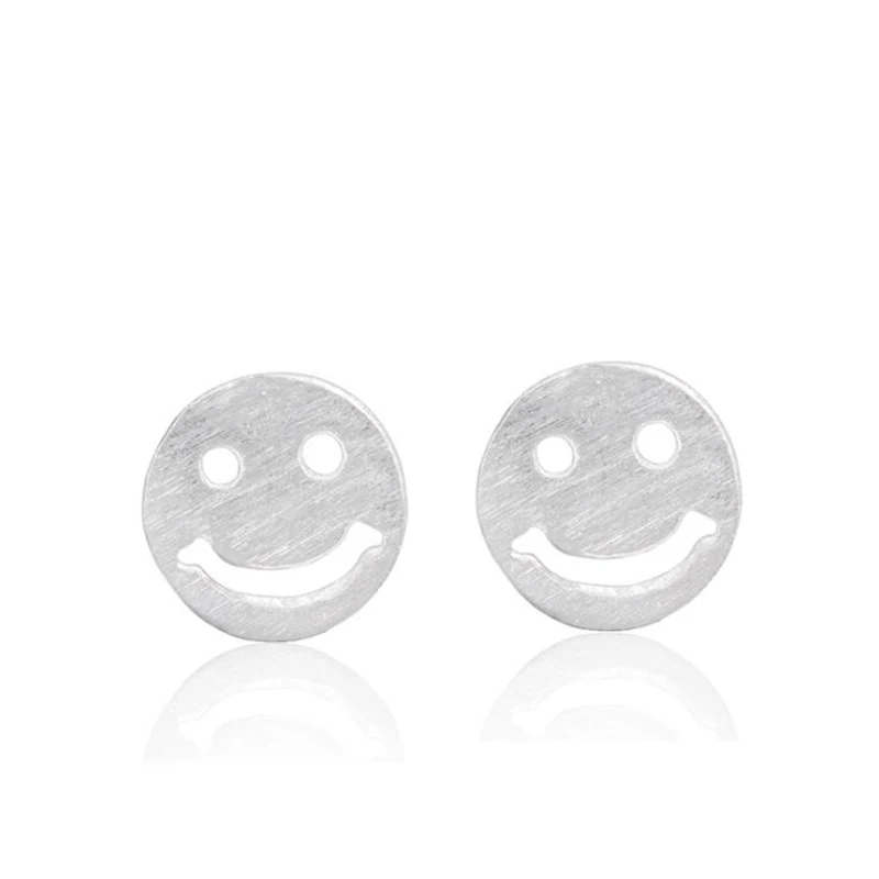 

2019 Korean New Hollow Smile 925 Silver Earrings for Women Female Jewelry Ladies Round Mermaid Earring Accessories Girls Gifts