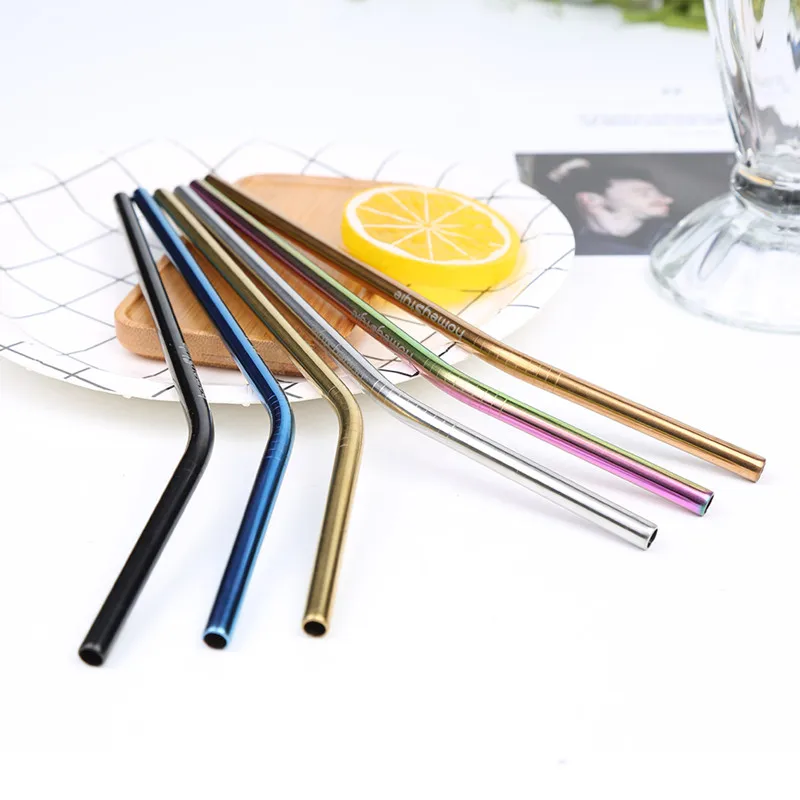 

4Pcs Reusable Drinking Straw High Quality 304 Stainless Steel Metal Straw with Cleaner Brush For Mugs 30oz