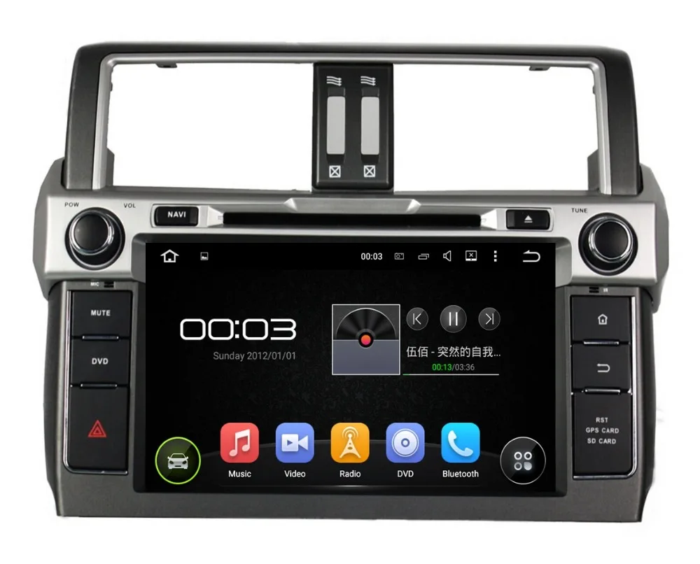 1024 600 Quad Core 2 din 9 Android 5 1 Car dvd player for Toyota PRADO