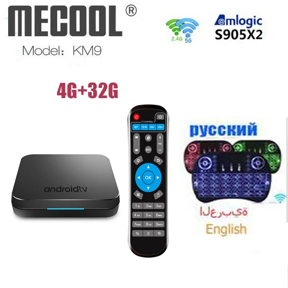

2019 New MECOOL KM9 Android 9.0 TV Box 10PCS Amlogic S905X2 Quad Core 4G DDR4 32G ROM 4K Smart TV Box USB 3.0 Media Player