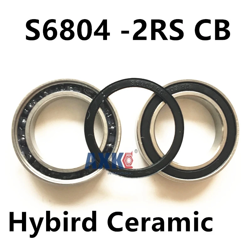 

Free Shipping 20x32 x7 mm Hybrid Ceramic Yellow Seal Nylon Cage BIKE BEARING S6804 -2RS CB 61804 A5