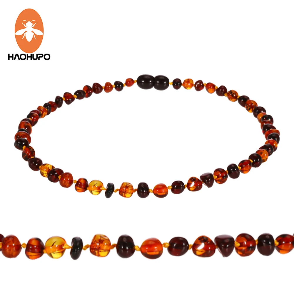 Haohupo Baltic Amber Teething Necklace For Babies Unisex Cherry With Cognac 100 Usa Lab Tested Authentic Bracelet huismerk kopen in de aanbieding
