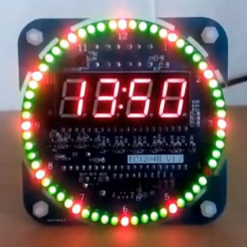 

DIY Kits 51 SCM LED Electronic Clock Calendar DS1302 Clock ds18b20 Temperature Rotation Kit Suite