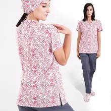 Сова печать женская униформа для медсестер наряд скраб набор медицинская рабочая одежда V шеи поли/хлопок Поплин Ткань стоматологический Рабочий костюм