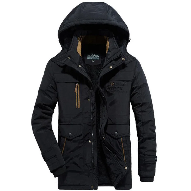 Размера плюс брендовая качественная военная зимняя куртка мужская ветровка Толстая теплая подкладка из шерсти парка hombre верхняя одежда длинное пальто Мужская L-6XL