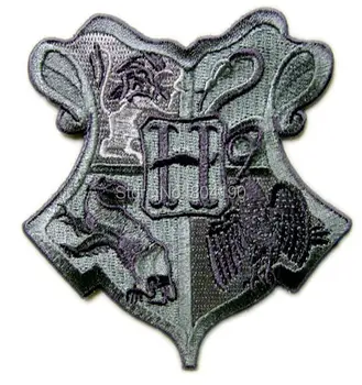 

3.5" Harry Potter HOGWARTS School Crest Grey Uniform Costume Movie TV Embroidered Iron On Patch Goth Punk