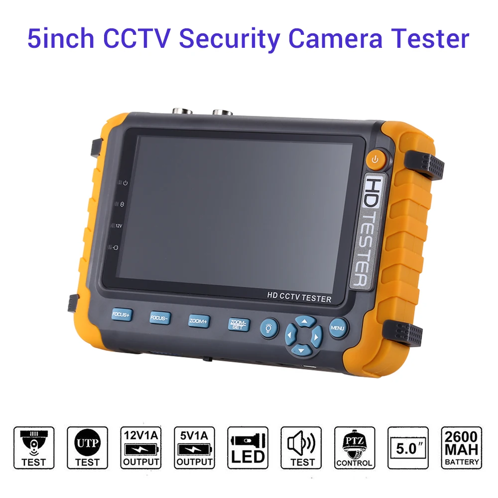 

ahd cctv tester Security Camera Tester With 5 Inch TFT LCD Monitor For 4 IN1 TVI CVI Analog Security Cam Tester hdmi tester