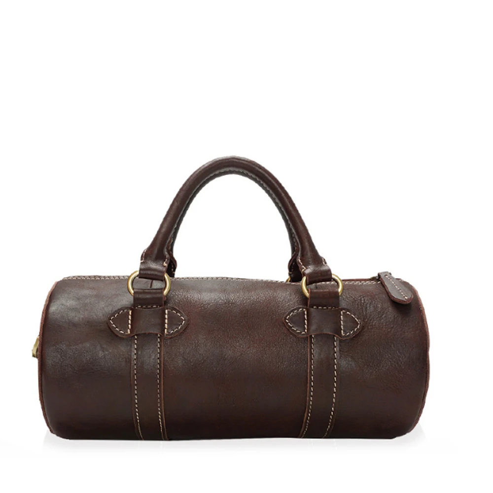 

Hand Made Men's Large Capacity Genuine Leather Handbag Brown/Dark Brown/Black Cow Leather Crossbody Bag Women Shoulder Bags