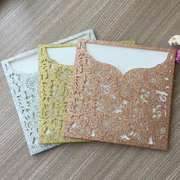 

100pcs/lot Hollow Laser Cut Artistic Design Wedding Invitations Cards Party Souvenir Card Holiday Supplies