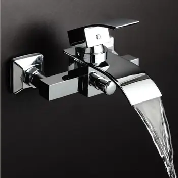 

Free shipping solid brass wall mount shower valve mixer valve without hand shower waterfall spout shower faucet N8875