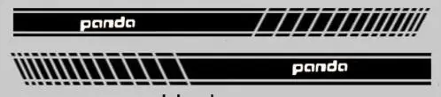 2 шт. переводная наклейка для автомобиля боковая Спортивная наклейка для Фиат панда - Название цвета: Черный