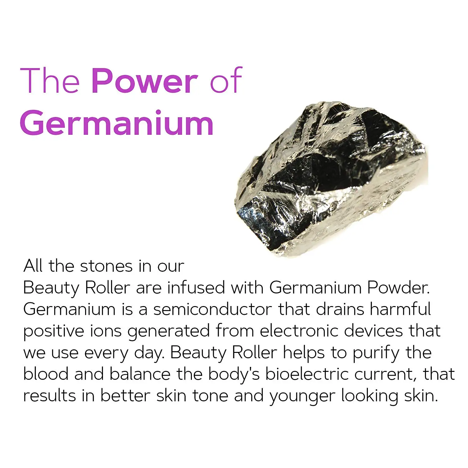 VamsLuna роликовый массажер лица волшебная палочка красоты с камнями германий-Derma уход за кожей лица инструмент для омолодить кожу лица и шеи-