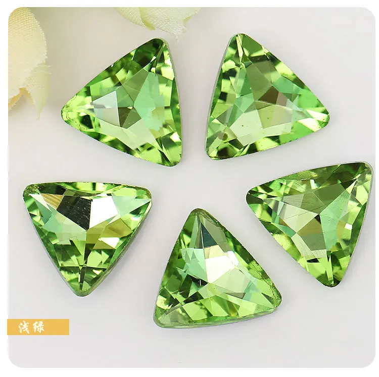 Аксессуары для ювелирных изделий высокое качество Apple green trianglar острое дно стекло