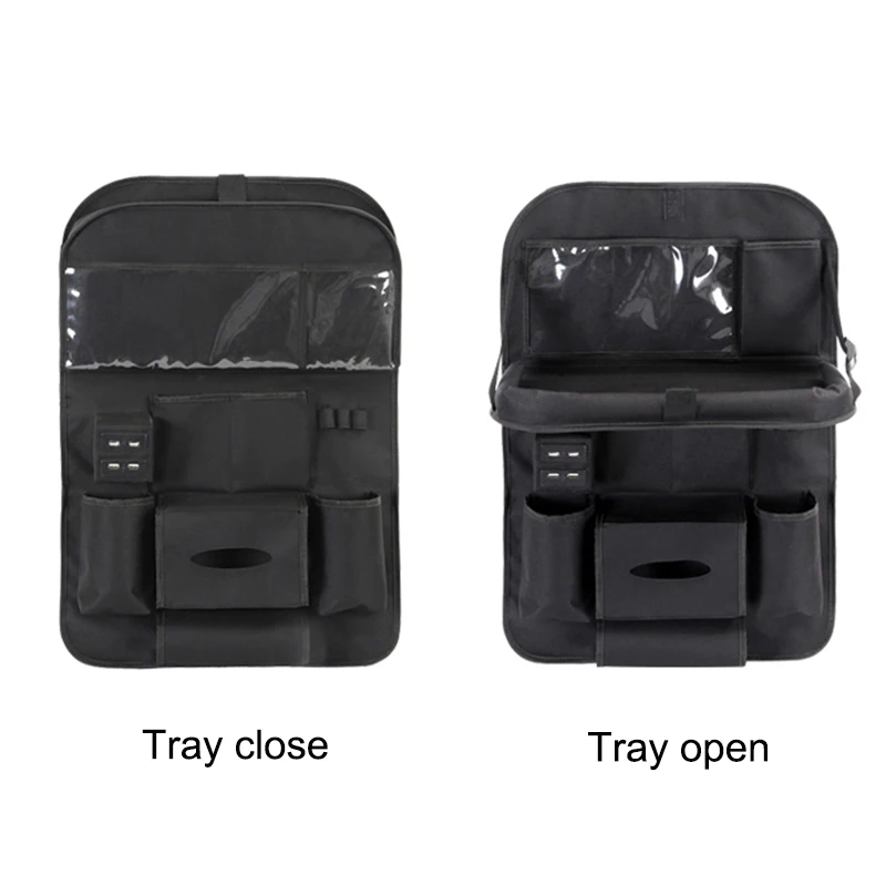 Мульти органайзер для заднего сиденья автомобиля карманы складной поднос с 4 USB зарядным портом для Ipad iPhone Мобильный тканевый зонтик стол для еды