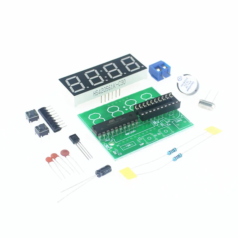 

AT89C2051 Clock DIY Electronic Kits Module 5V 0.56inch 4-Bits Digital Display Clock Suite Trousse Timer Componentes Eletronicos