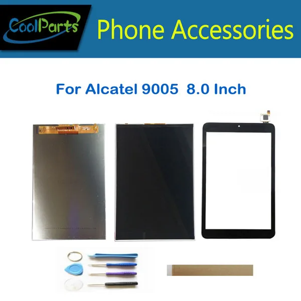 

For Alcatel One Touch Pixi 3 8 3G 9005 9005X 9005A OT9005 OT9005X LCD Display+Touch Screen Digitizer Black Color With Tape&Tool