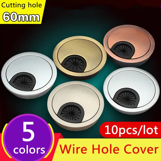 Best Price 10pcs 60mm Hardware Accessories Wire Hole Cover Office Furniture Computer Grommet Desk Table Cable Tidy Outlet Switch Plate
