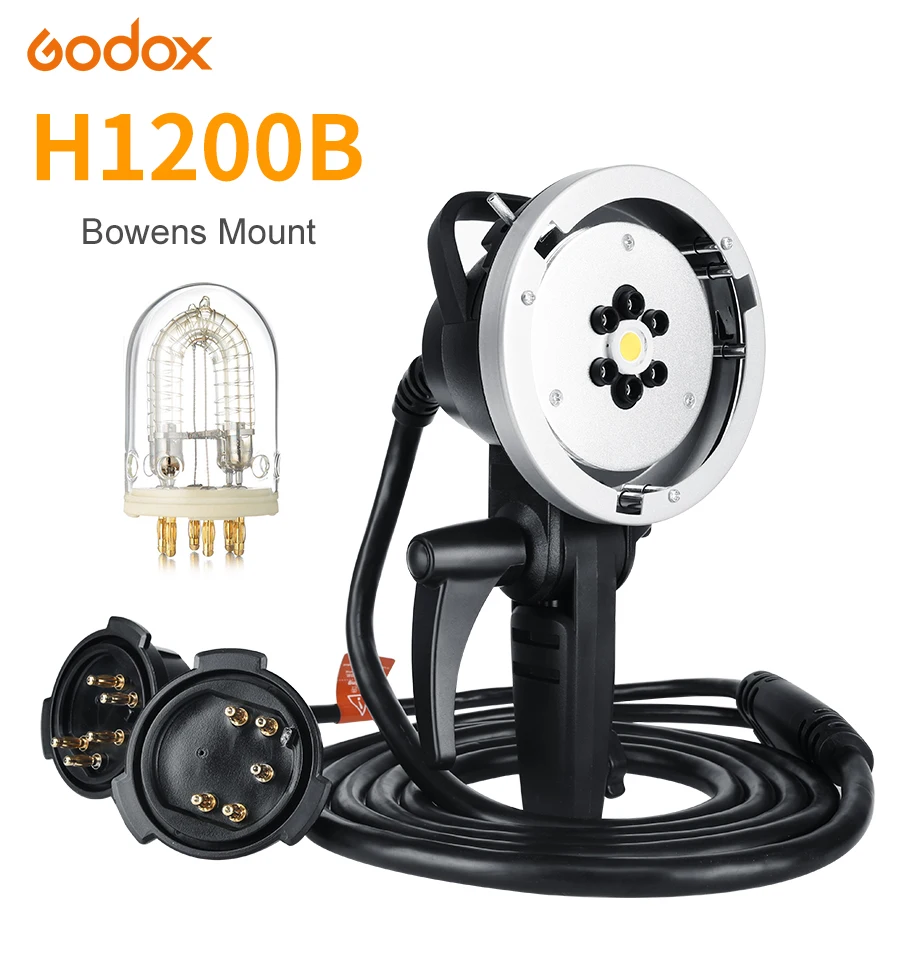 Godox AD-H1200B портативная вспышка с креплением Bowens с 1200 Вт голой лампочкой