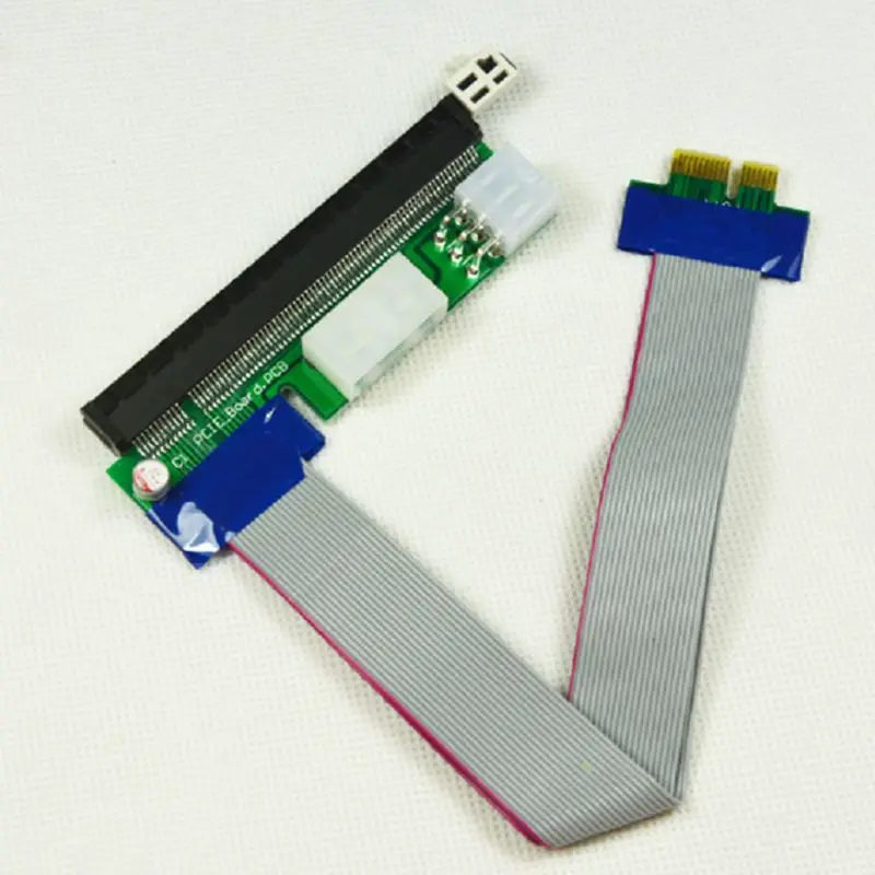 Удлинительный кабель PCI E Express Riser Card Adapter Flex Ribbon 1X To 16X Power| |