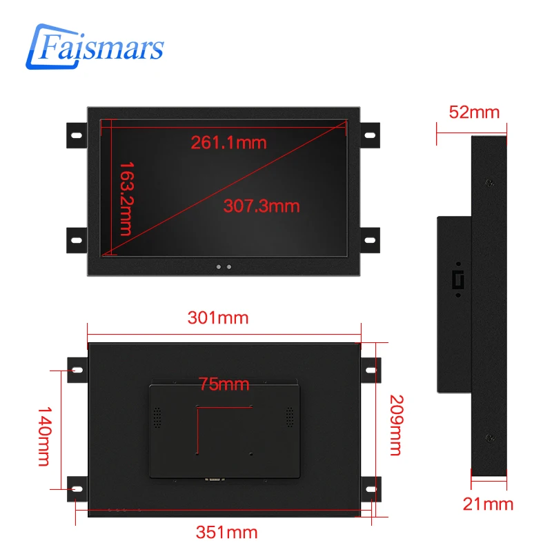 Faismars M121U EFR 12 1 дюймов сенсорный экран монитор дешево 1280*800 резистивный мониторы с